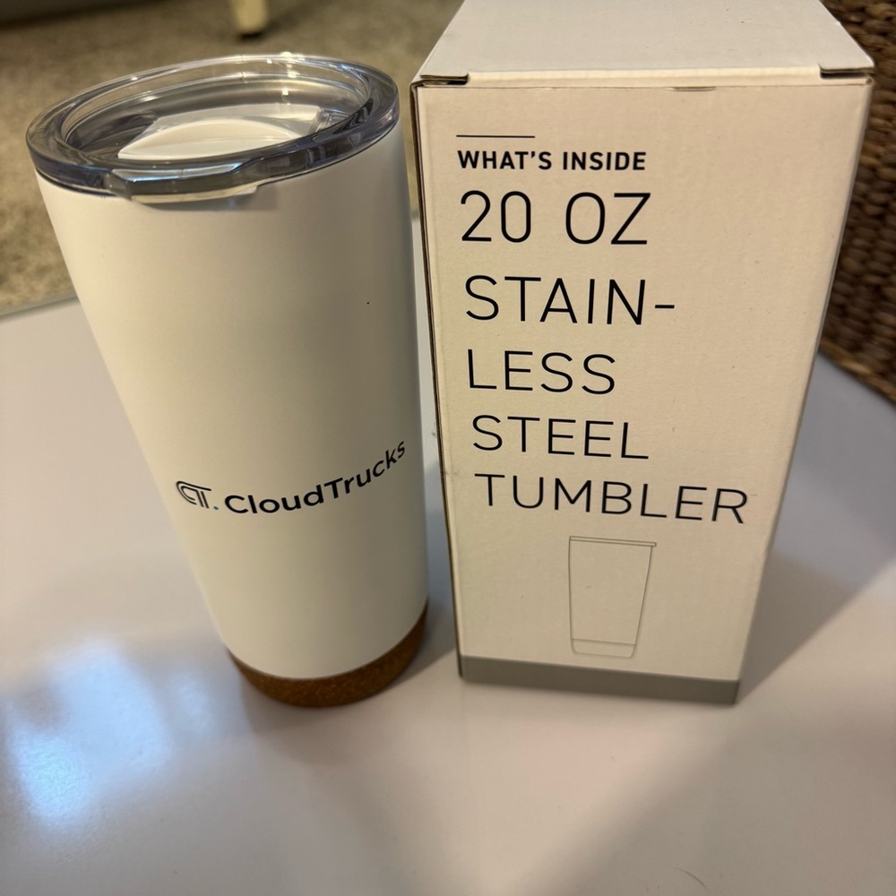 20 oz White Stainless Steel Tumbler